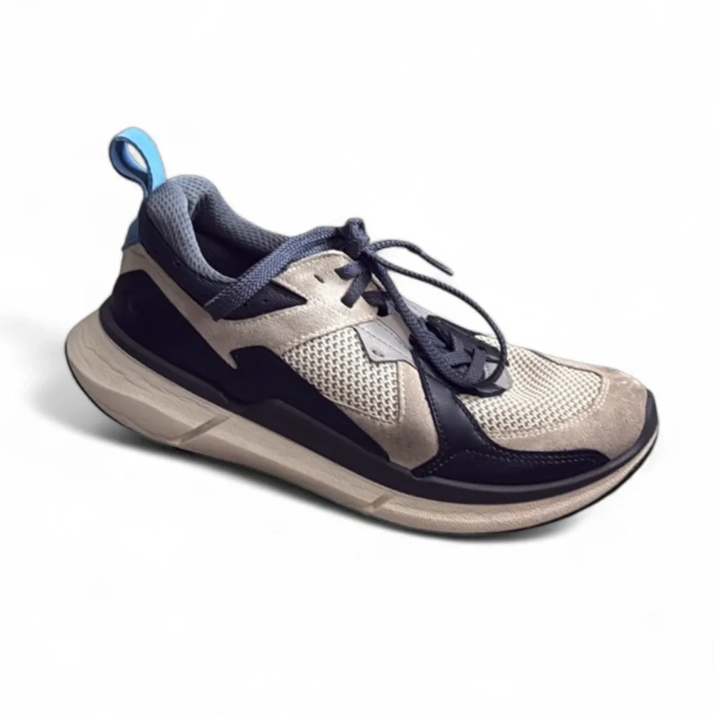 Ecco‎ Biom Street Sneakers Men's Size 5.5 Navy Beige Lace Up Athletic Shoes